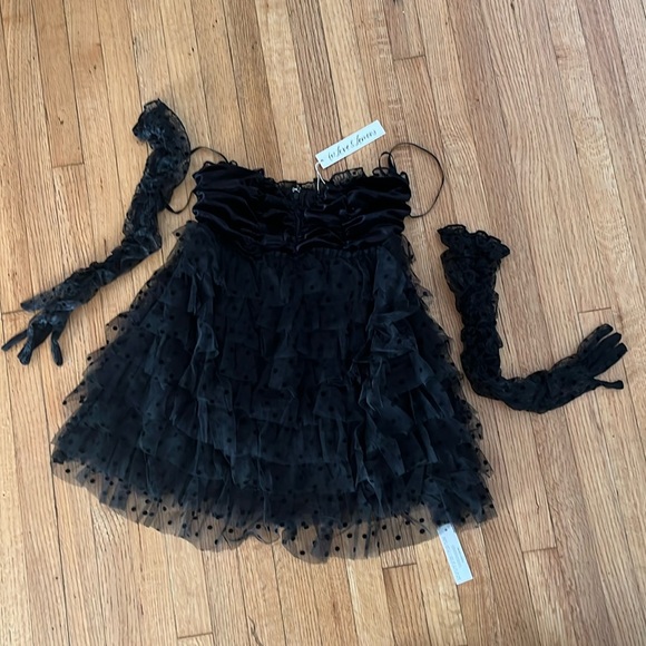 For Love & Lemons Jourdan Off The Shoulder Mini Dress in Black NWT - Picture 3 of 17